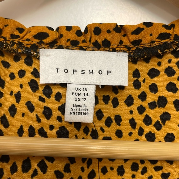 Top Shop Leopard Crop Ruffle Top - Picture 2 of 7